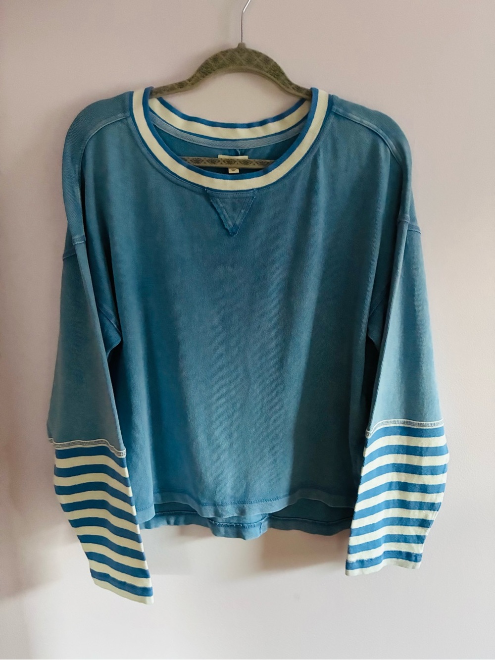 NWT Pilcro Cotton Seamed Long-Sleeve Top - Picture 5 of 12
